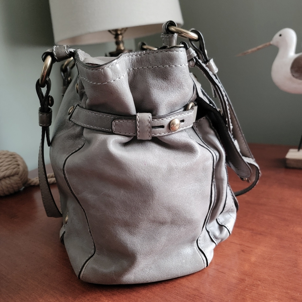 Coach 12705 Garcia Satchel Gray Olive Green Leather Y2K Brass Hardware Bag - Picture 5 of 16